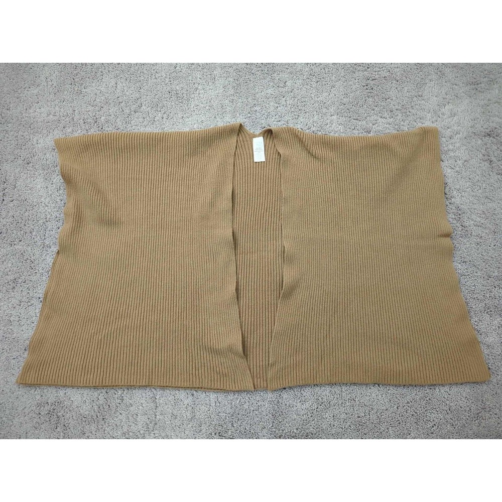 Time & Tru Open Front Cardigan Womens One Size Brown Ribbed Knit Shawl Cozy